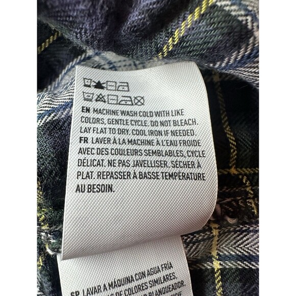 AMERICAN EAGLE Flannel Patch Elbows Semi Crop Plaid Button Up Women's MEDIUM NWT - Picture 9 of 11